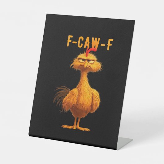 Signe De Table Gothic F-Caw-F Crow Funny Humor (Recto)