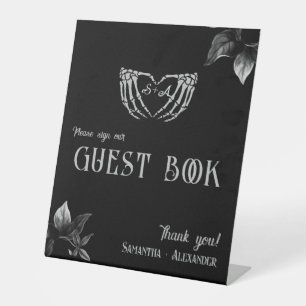 Signe De Table Gothique Coeur Whimsigoth Mariage d'argent Livre d
