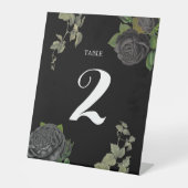 Signe De Table Gothique Halloween Rose noir Numéro de table (Recto)