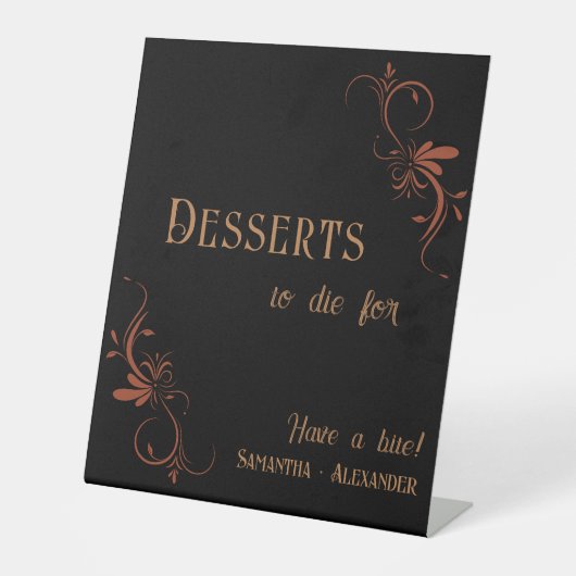 Signe De Table Gothique Whimsigoth Cuivre Desserts Mariage (Recto)