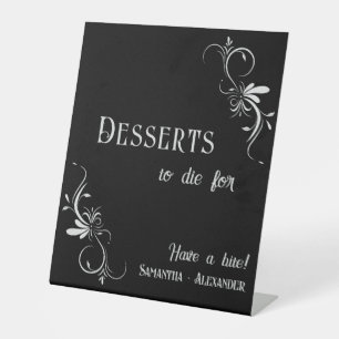 Signe De Table Gothique Whimsigoth Silver Grey Desserts Mariage