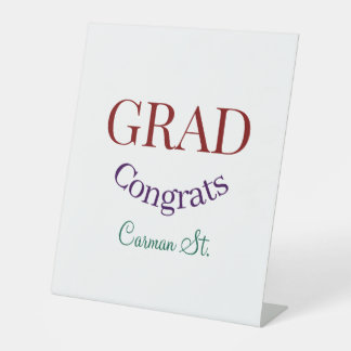 Signe De Table grad congrats mauve purple bold year 20XX graduate
