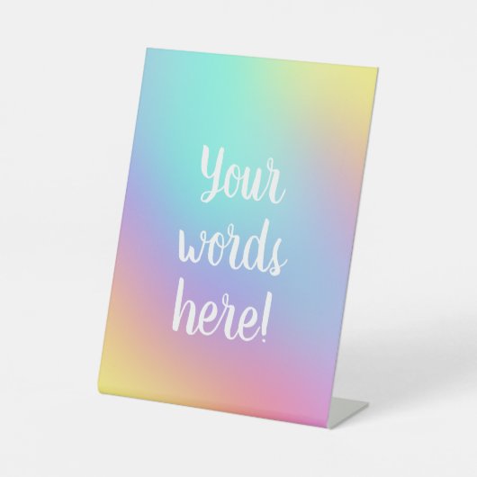 Signe De Table Gradient arc-en-ciel Pastel Freeform (Recto)