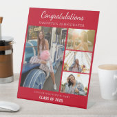 Signe De Table Graduation 2025 Photo Collage Red Graduate Custom (In SItu)