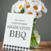 Signe De Table Graduation BBQ Gingham