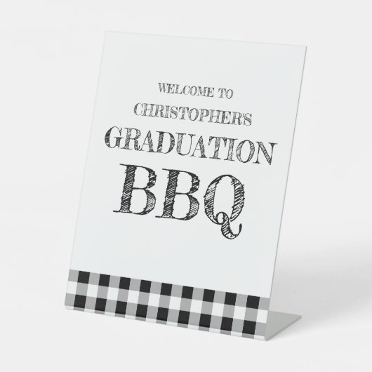 Signe De Table Graduation BBQ Gingham (Recto)