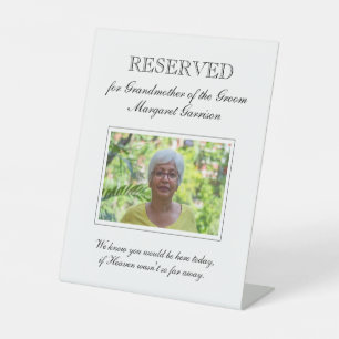 Signe De Table Grand-mère du Mariage commémoratif Groom Photo