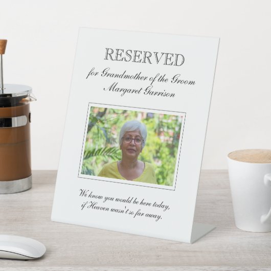 Signe De Table Grand-mère du Mariage commémoratif Groom Photo (In SItu)