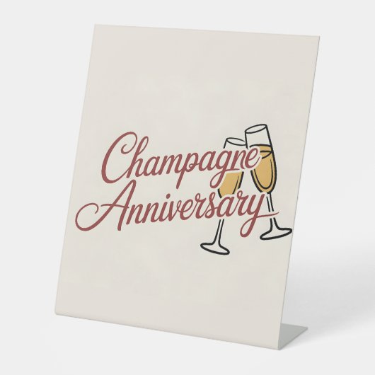Signe De Table Graphique de script de célébration d'anniversaire (Recto)