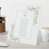 Signe De Table Graphique de table de mariage avec verdure Numéro  (In SItu)