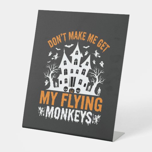 Signe De Table Graphisme de maison hantée avec des singes volants (Recto)