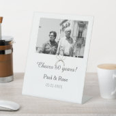 Signe De Table Gray bow cheers to 60 years anniversary wedding  (In SItu)