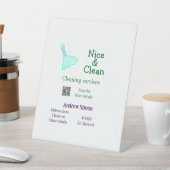 Signe De Table Green blue gitter clean mop ajouter le nom adresse (In SItu)