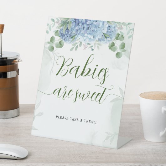 Signe De Table Green Blue hydrangea Baby Show (In SItu)