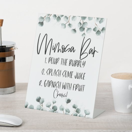 Signe De Table Green Eucalyptus Plante Mimosa Bar (In SItu)