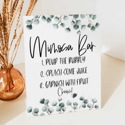 Signe De Table Green Eucalyptus Plante Mimosa Bar