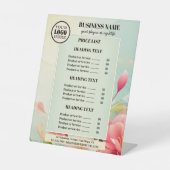 Signe De Table Green Floral Beauty Business Logo Tarifs (Recto)