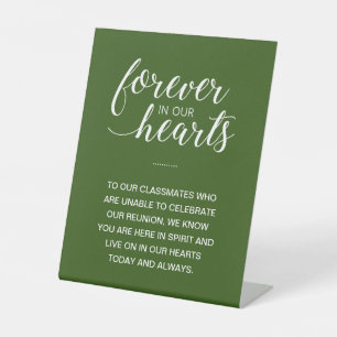Signe De Table Green Forever In Our Hearts Memorial Class Réunion