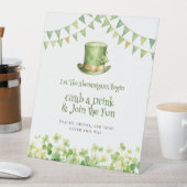 Signe De Table Green Watercolor Shamrock Irish Party Welcome (In SItu)