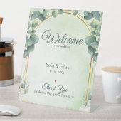 Signe De Table Greenery Eucalyptus Floral Welcome to Our Wedding  (In SItu)