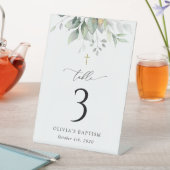 Signe De Table Greenery, Eucalyptus Leaves, Baptism Table Numbers (In SItu)