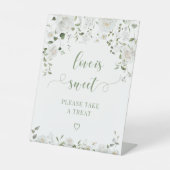Signe De Table Greenery Floral Love is Sweet Wedding Treat Sign (Recto)