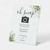 Signe De Table Greenery Floral Script Oh Snap Photo (Recto)