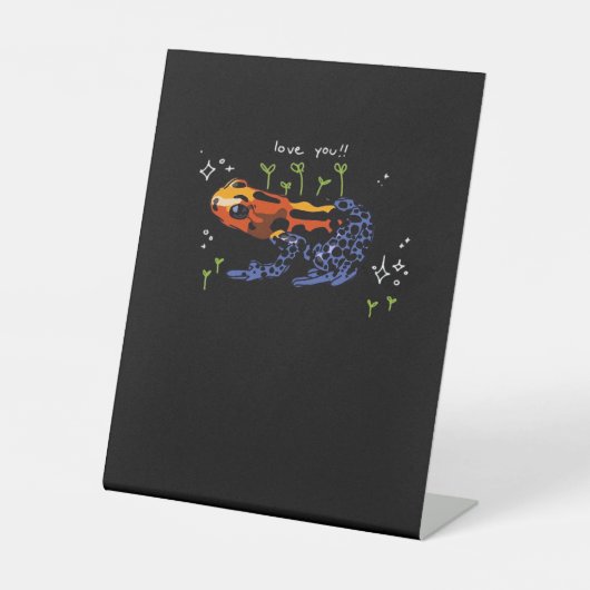 Signe De Table Grenouille qui t'aime dans un style classique simp (Recto)