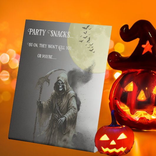 Signe De Table Grim Reaper Halloween Fête Snacks