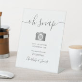 Signe De Table Gris et blanc Signature Script Oh Snap (In SItu)