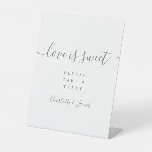 Signe De Table Gris Signature Script L'amour est doux Favoriser (Recto)