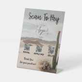 Signe De Table Gris souris | Boho | Esthétique | Code QR | Signal (Recto)