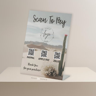 Signe De Table Gris souris | Boho | Esthétique | Code QR | Signal