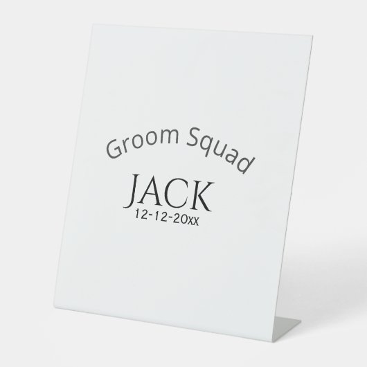 Signe De Table Groom squad name date year bold letter bachelorett (Recto)