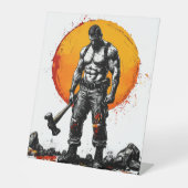 Signe De Table guerrier barbare médiéval imaginaire hummer force (Recto)