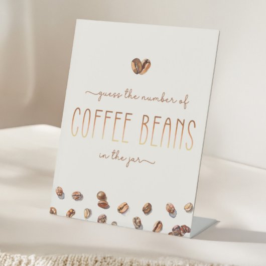 Signe De Table Guess How Many Coffee Beans Bridal Shower Pedestal
