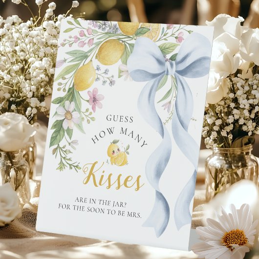 Signe De Table Guess How Many Kisses Main Squeeze Bridal Shower