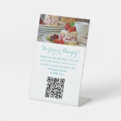 Signe De Table Guest contactless QR code menu photo aqua (Recto)