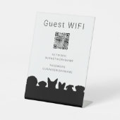Signe De Table Guest wifi QR code chien silhouette (Recto)