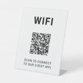 Signe De Table Guest Wifi QR Code Connect Login Minimal (Recto)