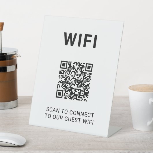 Signe De Table Guest Wifi QR Code Connect Login Minimal (In SItu)