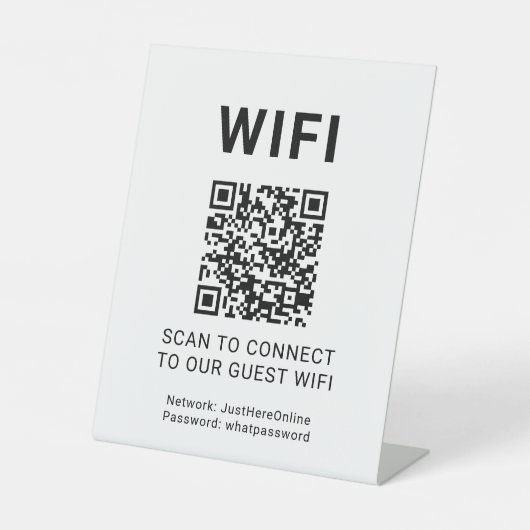 Signe De Table Guest Wifi QR Code Connect Login Network (Recto)