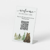 Signe De Table Guide STR QR Code Bienvenue Livre d'or Ours (Recto)