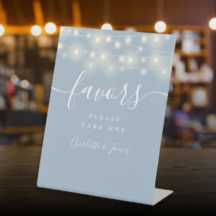 Signe De Table Guirlande de lumières bleues poussiéreuses Faveurs