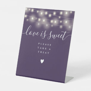 Signe De Table Guirlande Lumineuse Violet L'amour Est Doux Présen