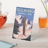 Signe De Table Gulmarg Kashmiri Inde Carnet d'affiches de ski (In SItu)