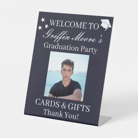 Signe De Table Guy Grad Modern Graduate Custom Photo Affiche de b