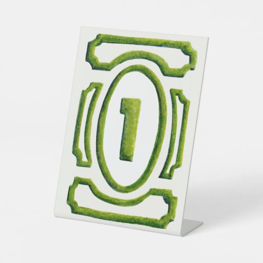 Signe De Table Haie de jardin aquarelle Tableau 1 (Recto)