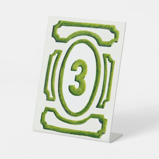 Signe De Table Haie de jardin aquarelle Tableau 3 (Recto)