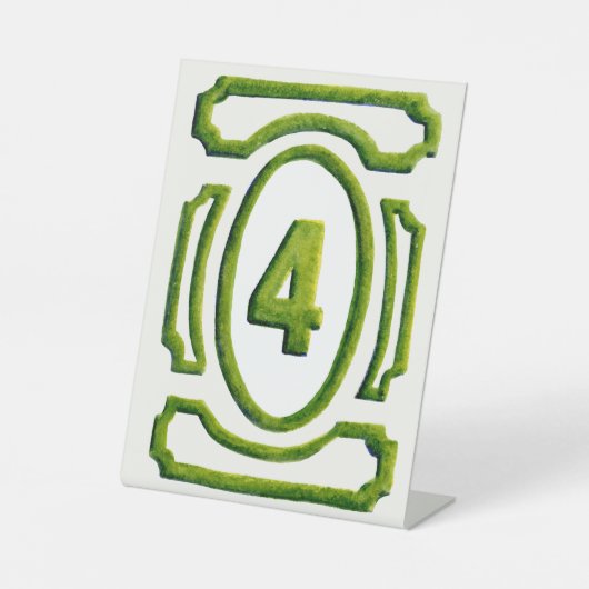 Signe De Table Haie de jardin aquarelle Tableau 4 (Recto)